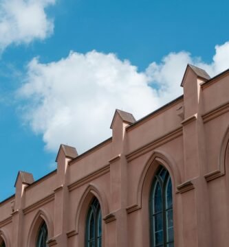 a building with a clock on the front of it